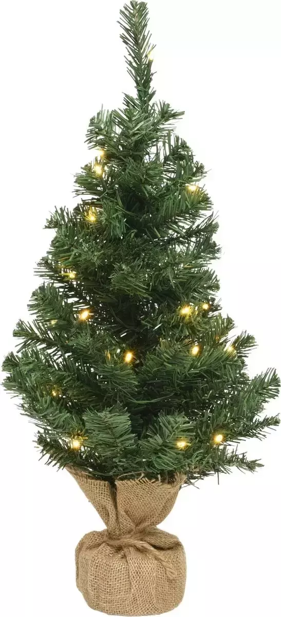 elf driehoek Relatie Everlands mini kerstboom, 90cm, 50 LED lampjes - Top Tuincentrum