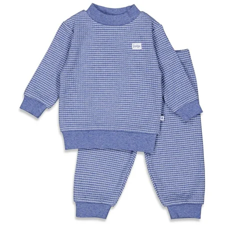 Feetje Wafelpyjama | blue melange | maat 110 - afbeelding 1