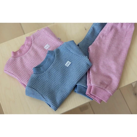 Feetje Wafelpyjama | blue melange | maat 92 - afbeelding 2