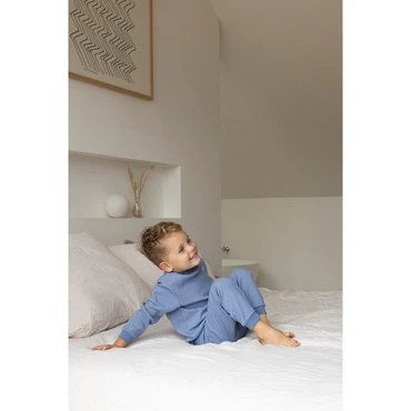Feetje Wafelpyjama | blue melange | maat 92 - afbeelding 3