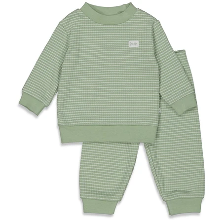 Feetje Wafelpyjama | groen melange | maat 80 - afbeelding 1