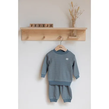 Feetje wafelpyjama | ijs blauw | maat 104 - afbeelding 3