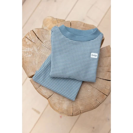Feetje Wafelpyjama | ijs blauw | maat 56 - afbeelding 2