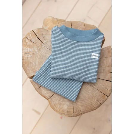 Feetje wafelpyjama | ijs blauw | maat 98 - afbeelding 2