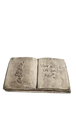 Gedenkbeeld boek met tekst 20x18x4cm