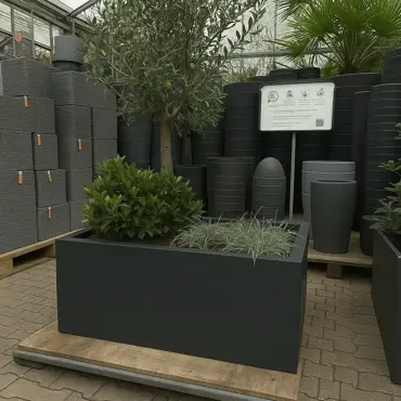 GLM plantenbak Amsterdam zonder bodem zwart 100x100x40cm