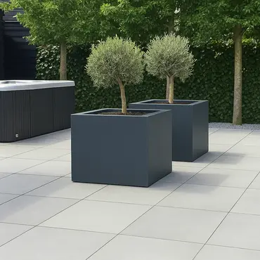 GLM plantenbak Casablanca met bodem grijs 60x60x60cm