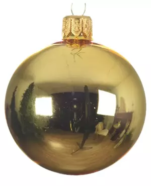 Grote Gouden Glazen Kerstbal 15cm