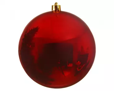 GROTE KERSTBAL GLANZEND ROOD | 20CM