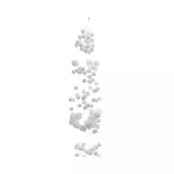 Guirlande Sneeuwbal 135cm Wit