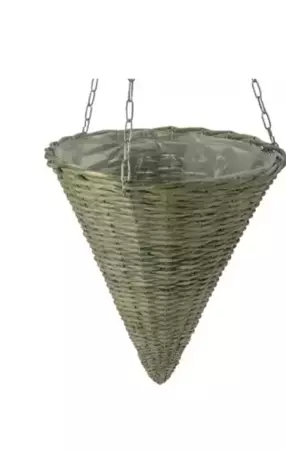 Hanging basket punt wilg d30h35 grijs