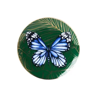 Heinen Delfts Blauw - Wandbord vlinder d16cm