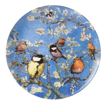 Heinen Delfts Blauw - Wandbord vogels d31cm