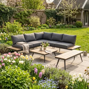 Hoek Loungeset Arezzo met tafel en bankje - afbeelding 2