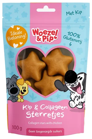 Hondensnack collageen sterretjes 100g