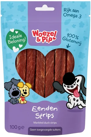 Hondensnack eenden strips 100g