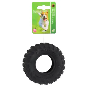Hondenspeelgoed band rubber 11cm zwart