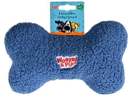 Hondenspeelgoed bot pluche+piep 30cm blauw