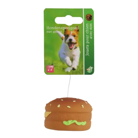 Hondenspeelgoed broodje hamburger latex 6cm