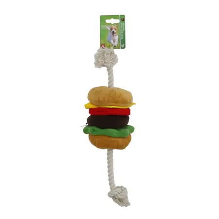 Hondenspeelgoed hamburger pluche+floss 40cm