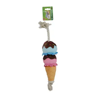 Hondenspeelgoed ijshoorn pluche+floss 40cm