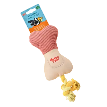 Hondenspeelgoed snackbot+touw+piep 20cm roze