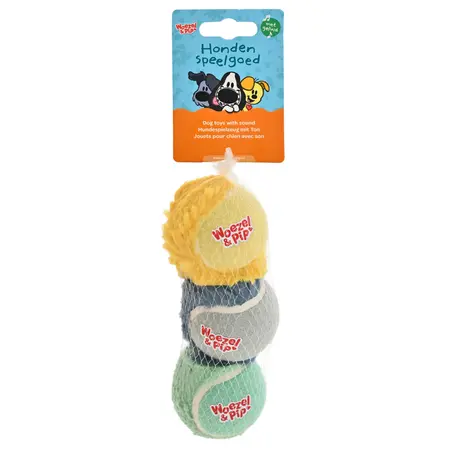 Hondenspeelgoed tennisbal 6.5cm net a 3st