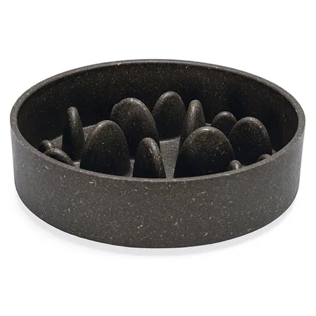 Hondenvoerbak bamboe 17.5cm grijs - afbeelding 1