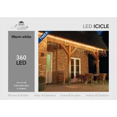 Ijspegelverlichting Led 360 lampjes | Warm wit