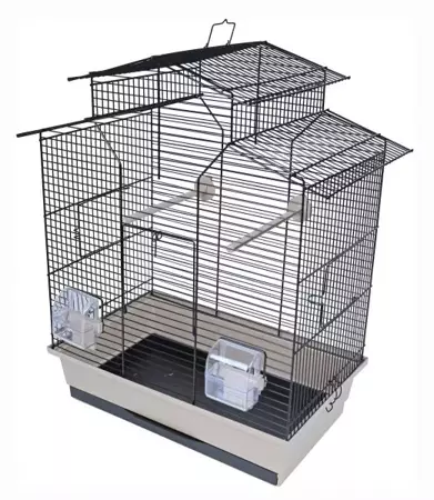 Interzoo Vogelkooi iza 2 zwart/beige - afbeelding 1