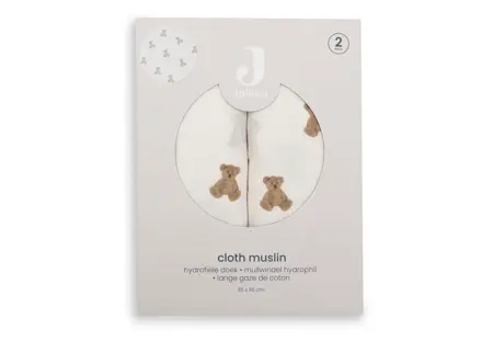 Jollein Hydrofiele Doek Large 115x115cm Mini Teddy Bear (2pack) - afbeelding 3