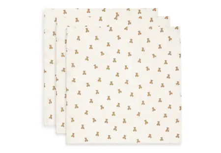 Jollein Hydrofiele Doek Small 70x70cm Mini Teddy Bear (3pack) - afbeelding 1