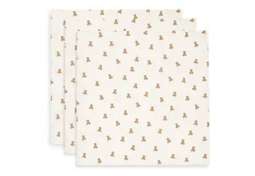 Jollein Hydrofiele Doek Small 70x70cm Mini Teddy Bear (3pack) - afbeelding 1