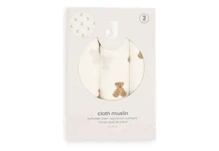 Jollein Hydrofiele Doek Small 70x70cm Mini Teddy Bear (3pack) - afbeelding 4