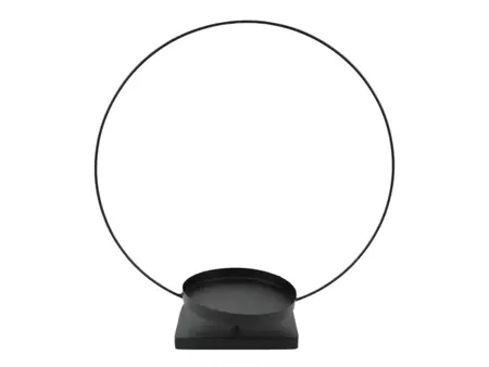 Kaarsenhouder ring d25h39cm zwart