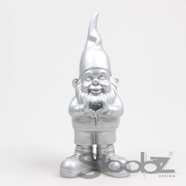 Kabouter hart 10x13x29.5cm zilver - afbeelding 2