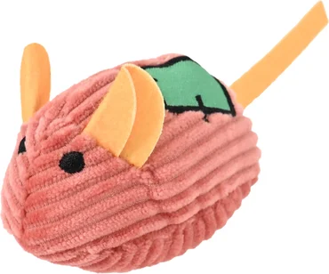 Kattenspeelgoed muis corduroy+catnip 8cm rood - afbeelding 2