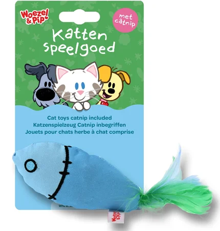 Kattenspeelgoed ritselvis+catnip 25cm blauw