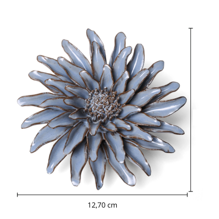 Keramiek Wandbloem Blue Grey Gerbera Daisy - afbeelding 4