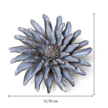 Keramiek Wandbloem Blue Grey Gerbera Daisy - afbeelding 4