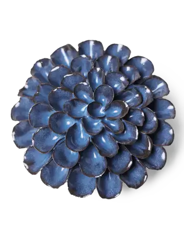 Keramiek Wandbloem Blue Noir Pompon Dahlia - afbeelding 1