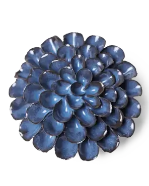 Keramiek Wandbloem Blue Noir Pompon Dahlia