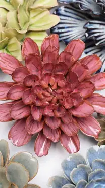 Keramiek Wandbloem Blush Pink Star Dahlia - afbeelding 2