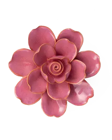 Keramiek Wandbloem Blush Pink Tahitian Gardenia - afbeelding 1