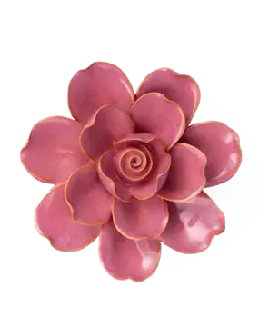 Keramiek Wandbloem Blush Pink Tahitian Gardenia