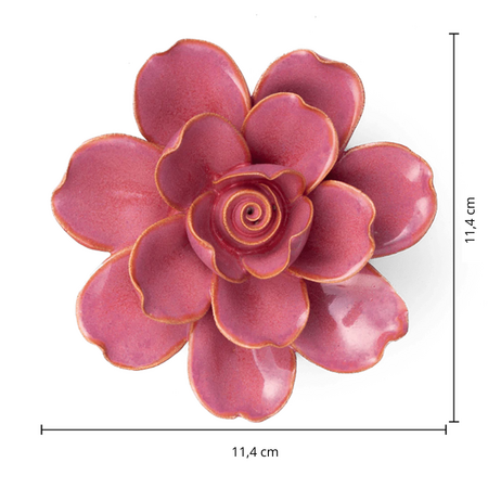 Keramiek Wandbloem Blush Pink Tahitian Gardenia - afbeelding 4