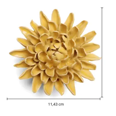 Keramiek Wandbloem Buttercup Yellow Chrysanthemum - afbeelding 4
