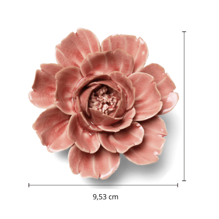 Keramiek Wandbloem Champagne Pink Rose - afbeelding 4