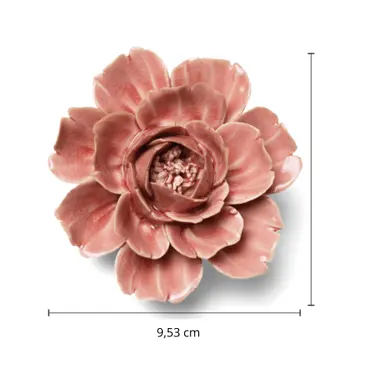 Keramiek Wandbloem Champagne Pink Rose - afbeelding 4