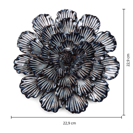 Keramiek Wandbloem Donkerblauwe Dahlia - afbeelding 4